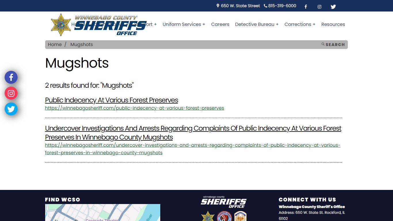 Mugshots - Winnebago Sheriff