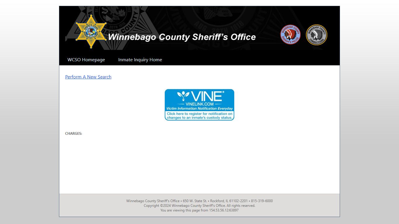 Winnebago County Sheriff's Office -- Inmate Details